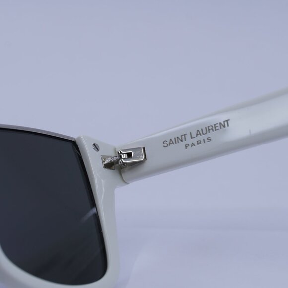 Saint Laurent SL 51 CUT 003 Sunglasses Ivory/Silver Square Frame, Grey Lenses - Picture 8 of 10